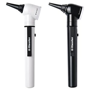 Otoscopio e-scope® con iluminación directa XL 2,5 v, en funda, Riester