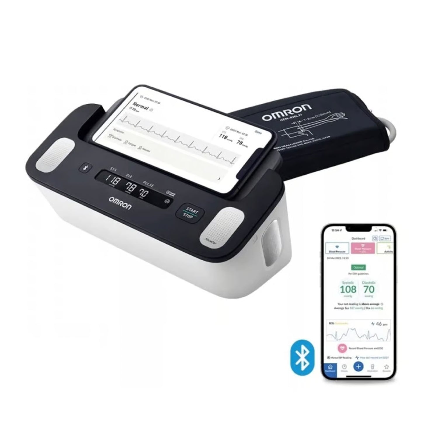 Monitor Presión Arterial + ECG Omron HEM-7530T-E3