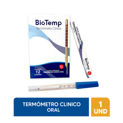 Termómetro de Mercurio Clínico Oral BioTemp