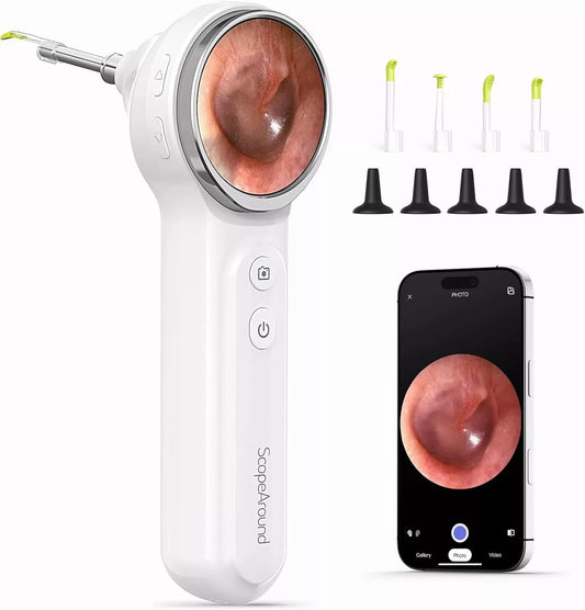 Otoscopio con Camara 4.3mm, con pantalla 1.85" WiFi Compatible con Android/iPhone
